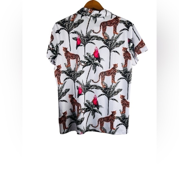 Sporty Buff Women’s Golf Shirt Leopard Print Moisture Wicking Size XXL - Picture 2 of 6